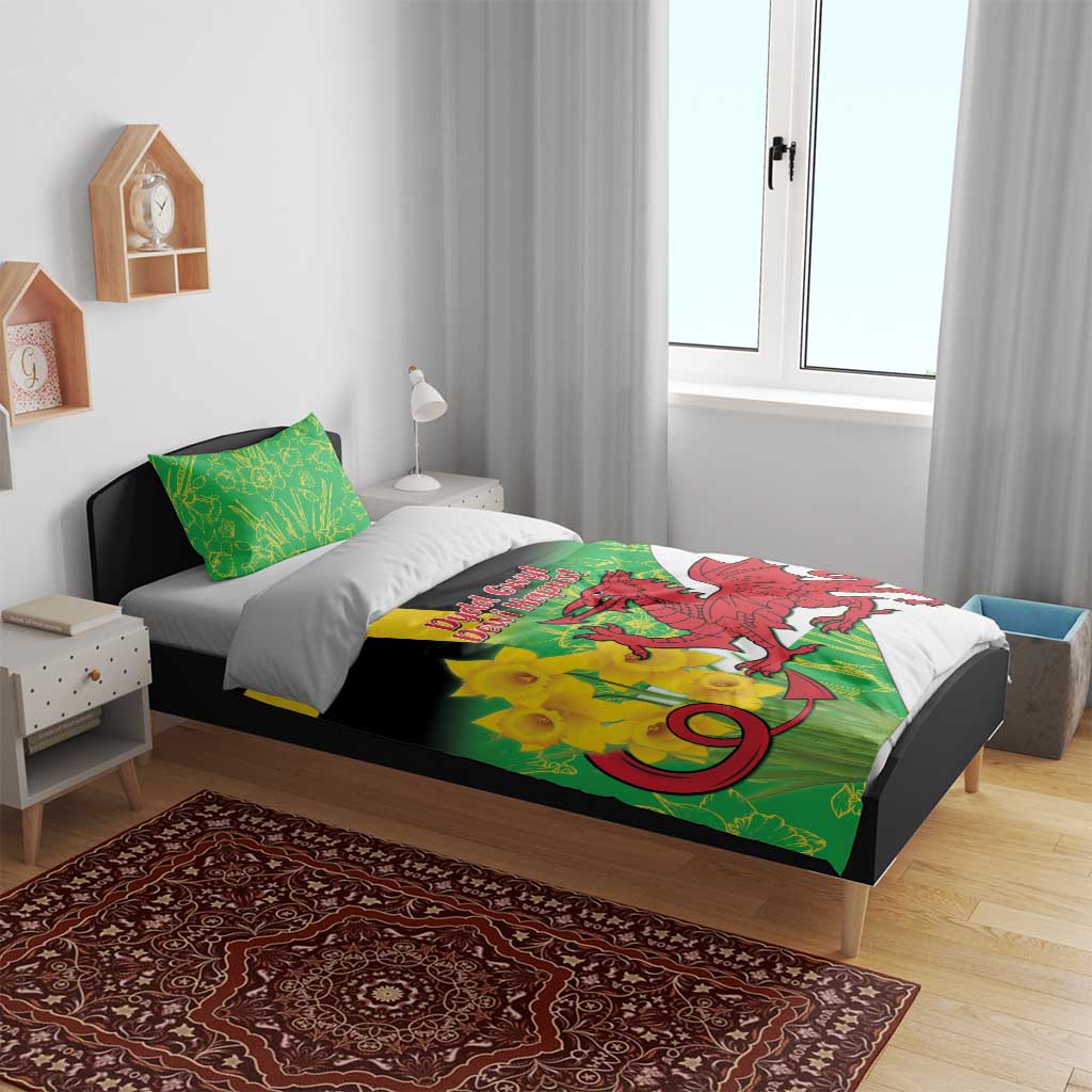 Wales Saint David's Day Bedding Set Welsh Dragon Dydd Gwyl Dewi Hapus!