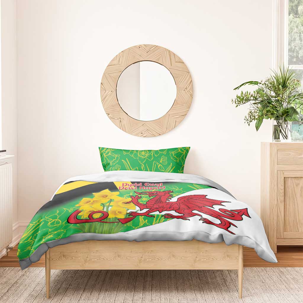 Wales Saint David's Day Bedding Set Welsh Dragon Dydd Gwyl Dewi Hapus!