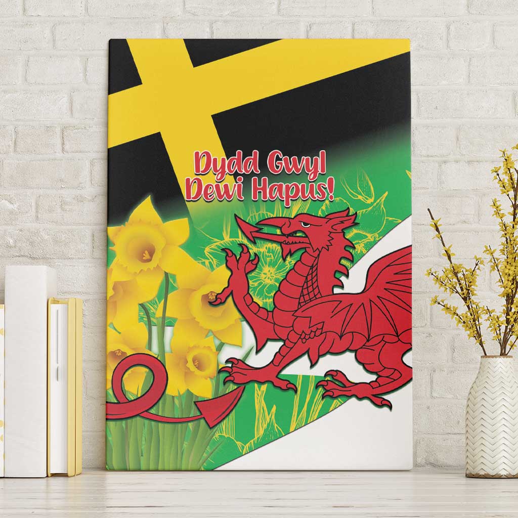 Wales Saint David's Day Canvas Wall Art Welsh Dragon Dydd Gwyl Dewi Hapus!