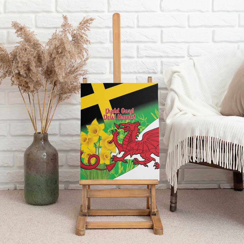 Wales Saint David's Day Canvas Wall Art Welsh Dragon Dydd Gwyl Dewi Hapus!