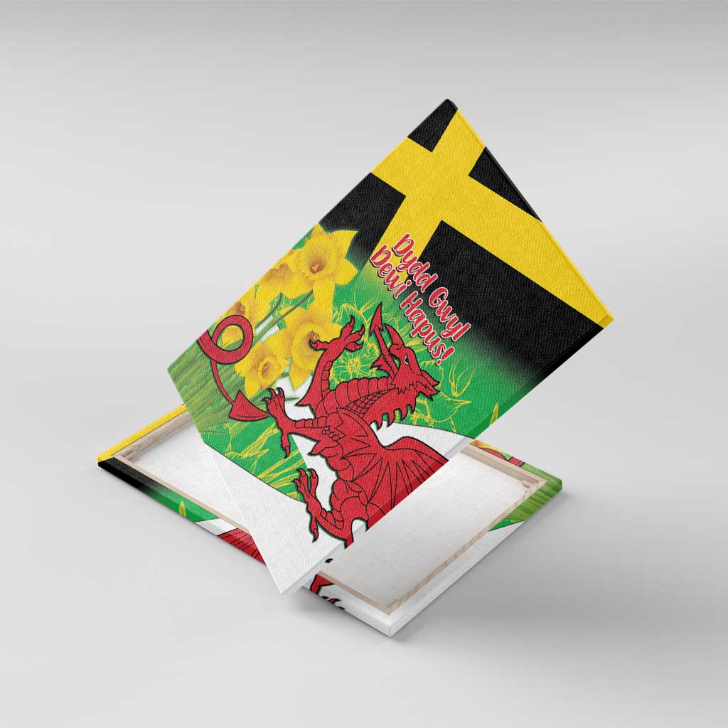 Wales Saint David's Day Canvas Wall Art Welsh Dragon Dydd Gwyl Dewi Hapus!