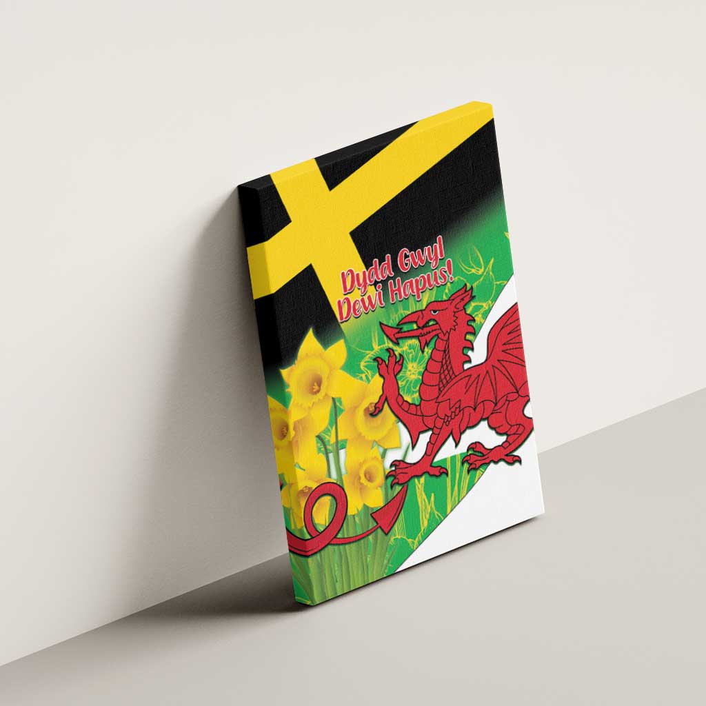 Wales Saint David's Day Canvas Wall Art Welsh Dragon Dydd Gwyl Dewi Hapus!