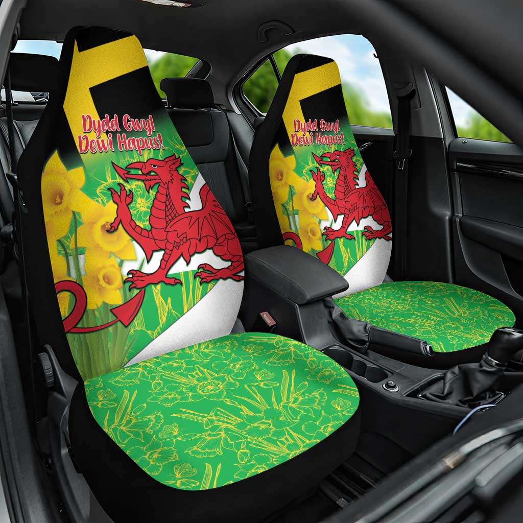 Wales Saint David's Day Car Seat Cover Welsh Dragon Dydd Gwyl Dewi Hapus!
