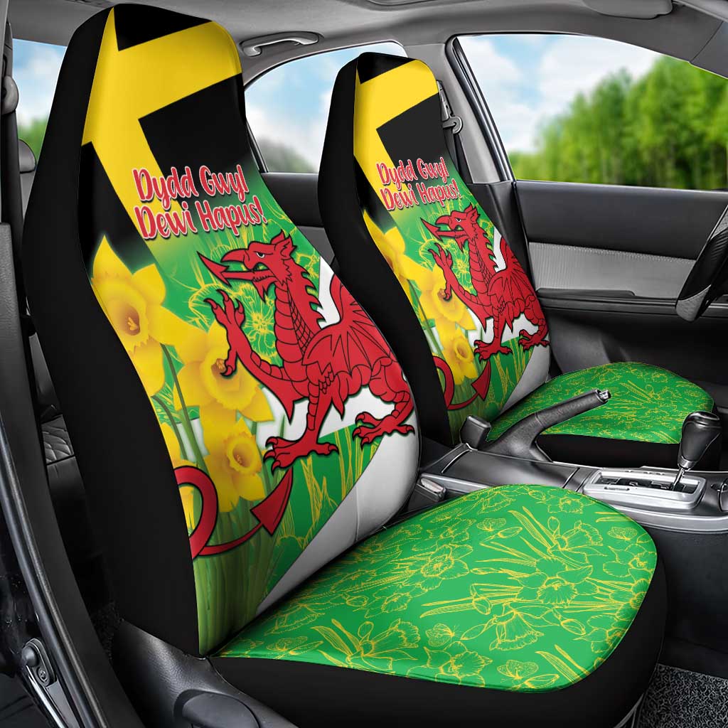 Wales Saint David's Day Car Seat Cover Welsh Dragon Dydd Gwyl Dewi Hapus!
