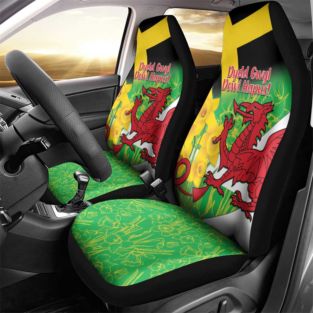 Wales Saint David's Day Car Seat Cover Welsh Dragon Dydd Gwyl Dewi Hapus!