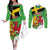 Wales Saint David's Day Couples Matching Off The Shoulder Long Sleeve Dress and Long Sleeve Button Shirt Welsh Dragon Dydd Gwyl Dewi Hapus!