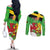 Wales Saint David's Day Couples Matching Off The Shoulder Long Sleeve Dress and Long Sleeve Button Shirt Welsh Dragon Dydd Gwyl Dewi Hapus!