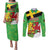 Wales Saint David's Day Couples Matching Puletasi and Long Sleeve Button Shirt Welsh Dragon Dydd Gwyl Dewi Hapus!