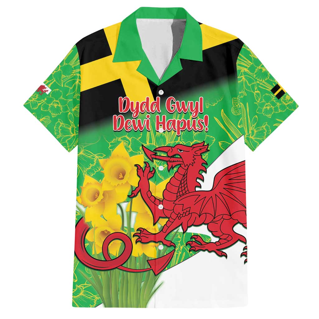 Wales Saint David's Day Family Matching Long Sleeve Bodycon Dress and Hawaiian Shirt Welsh Dragon Dydd Gwyl Dewi Hapus!