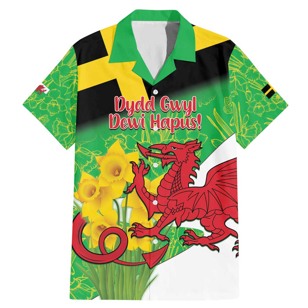 Wales Saint David's Day Family Matching Mermaid Dress and Hawaiian Shirt Welsh Dragon Dydd Gwyl Dewi Hapus!