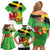 Wales Saint David's Day Family Matching Off Shoulder Short Dress and Hawaiian Shirt Welsh Dragon Dydd Gwyl Dewi Hapus!