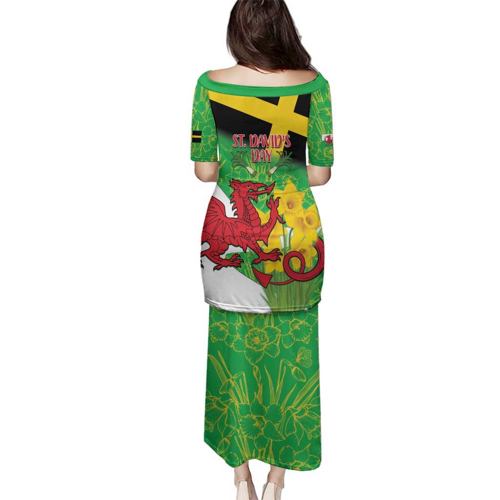 Wales Saint David's Day Family Matching Puletasi and Hawaiian Shirt Welsh Dragon Dydd Gwyl Dewi Hapus!