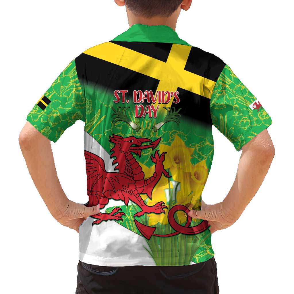 Wales Saint David's Day Family Matching Summer Maxi Dress and Hawaiian Shirt Welsh Dragon Dydd Gwyl Dewi Hapus!