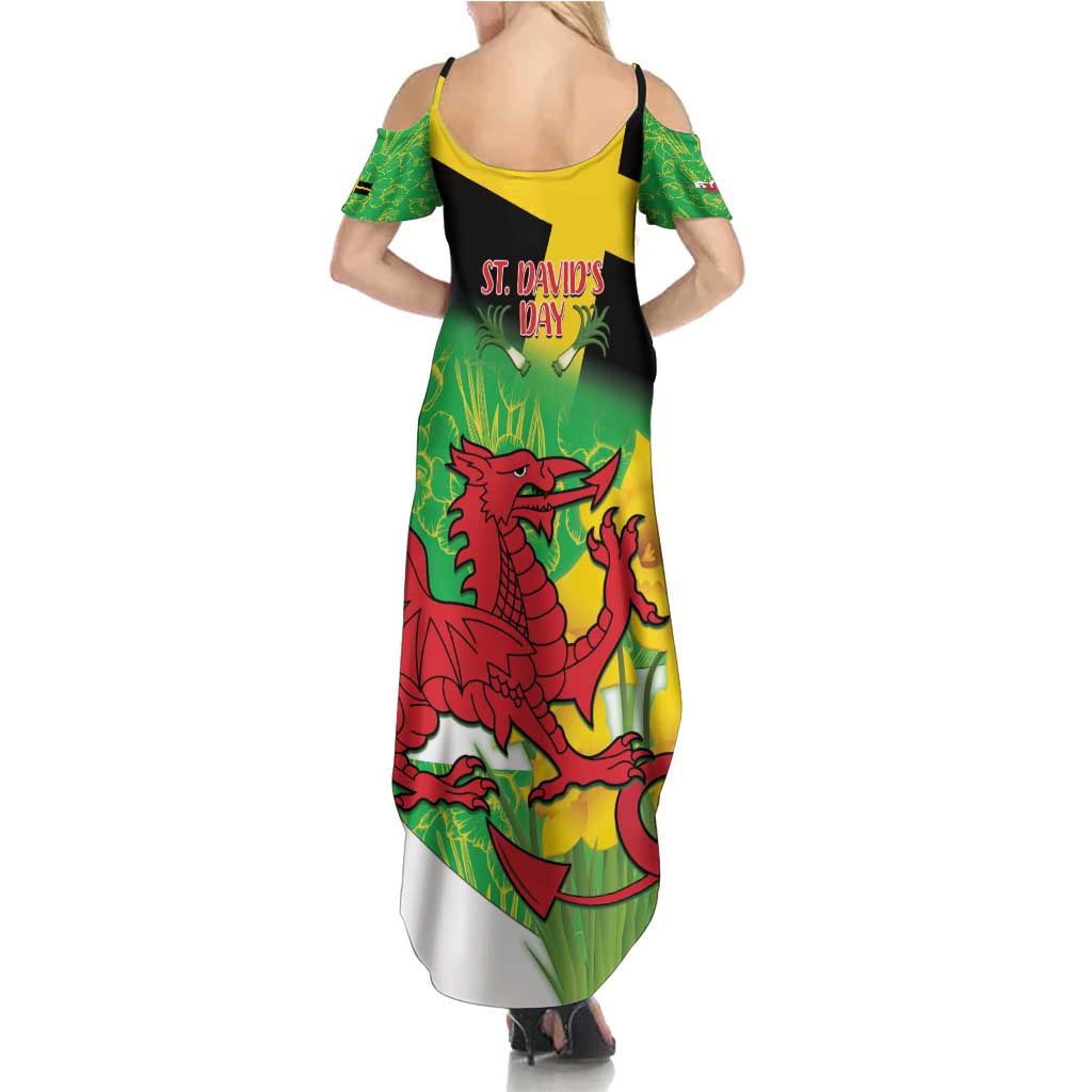 Wales Saint David's Day Family Matching Summer Maxi Dress and Hawaiian Shirt Welsh Dragon Dydd Gwyl Dewi Hapus!