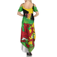 Wales Saint David's Day Family Matching Summer Maxi Dress and Hawaiian Shirt Welsh Dragon Dydd Gwyl Dewi Hapus!