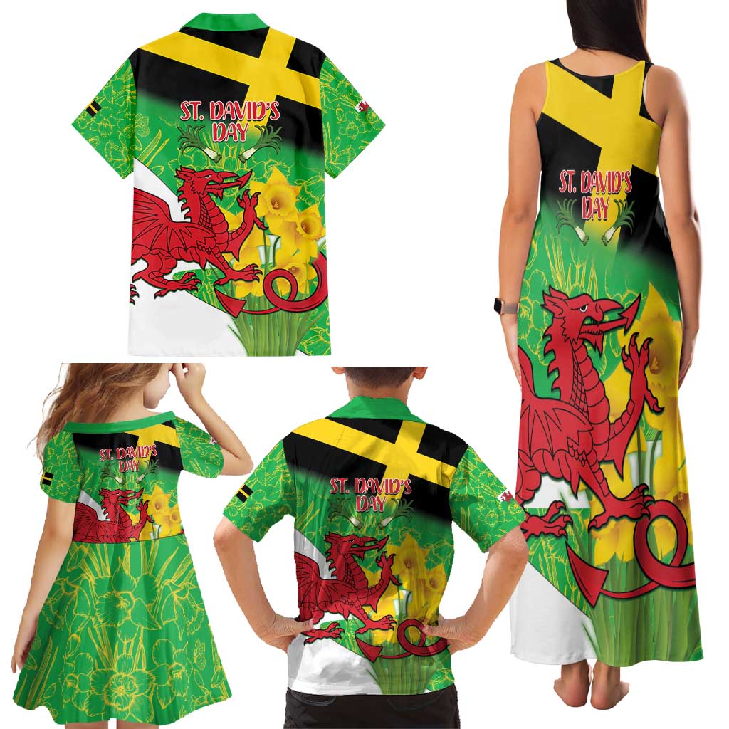Wales Saint David's Day Family Matching Tank Maxi Dress and Hawaiian Shirt Welsh Dragon Dydd Gwyl Dewi Hapus!