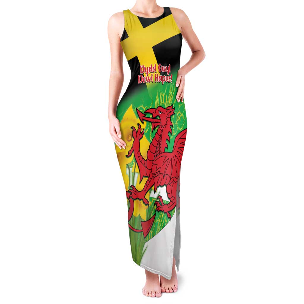 Wales Saint David's Day Family Matching Tank Maxi Dress and Hawaiian Shirt Welsh Dragon Dydd Gwyl Dewi Hapus!