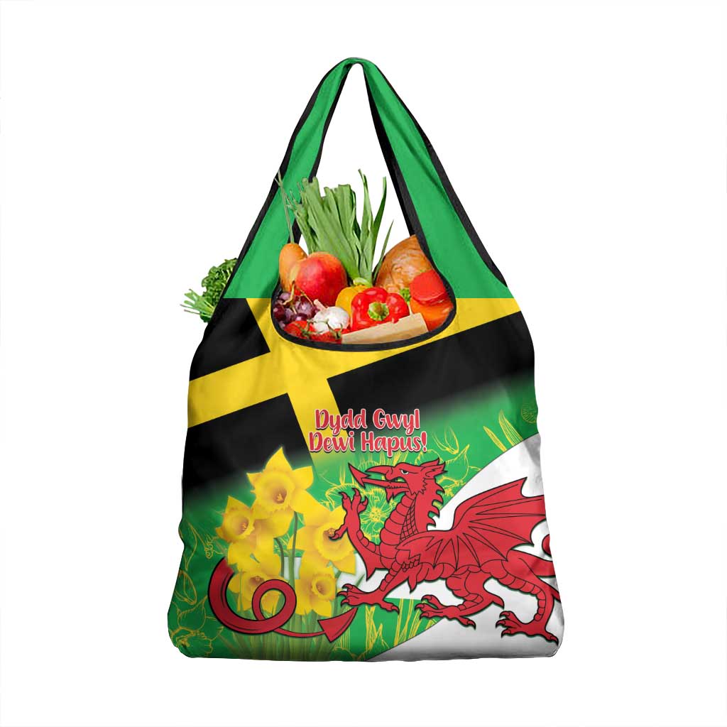 Wales Saint David's Day Grocery Bag Welsh Dragon Dydd Gwyl Dewi Hapus!
