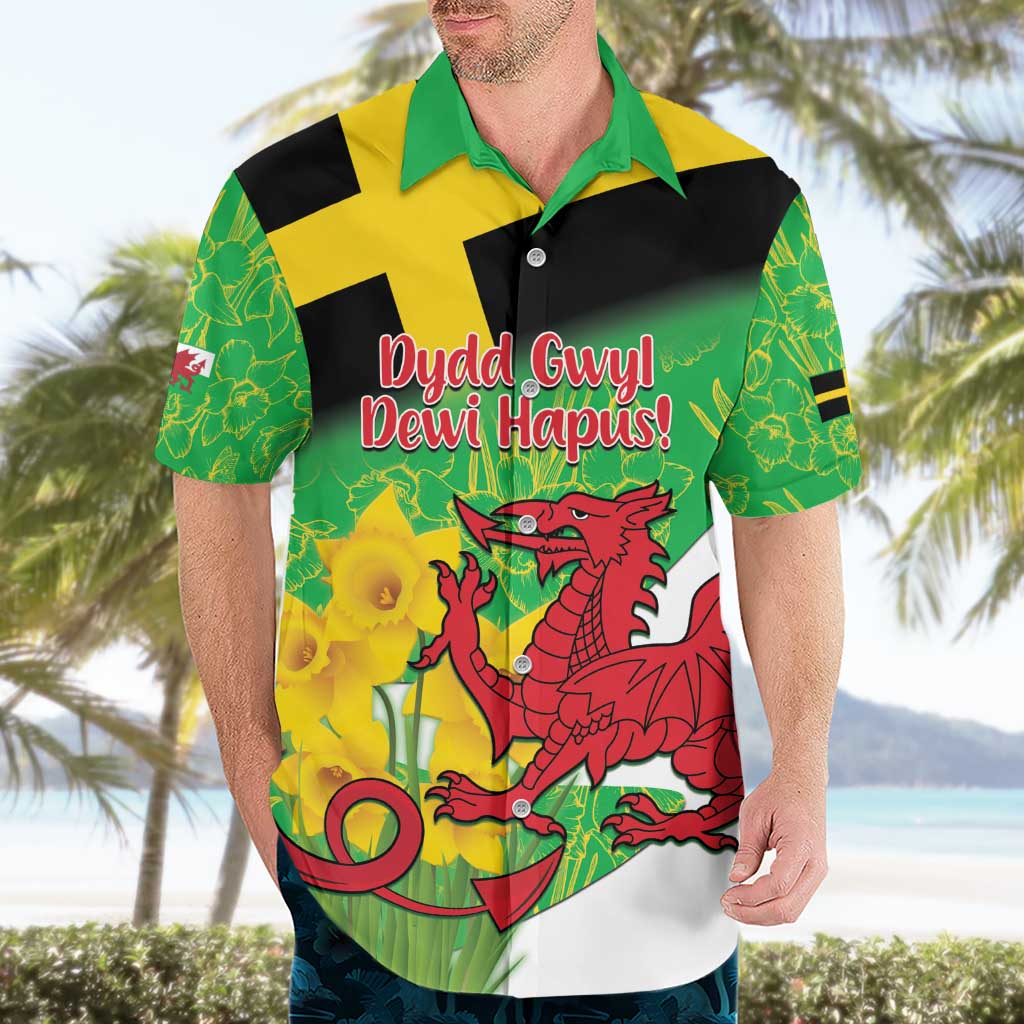 Wales Saint David's Day Hawaiian Shirt Welsh Dragon Dydd Gwyl Dewi Hapus!