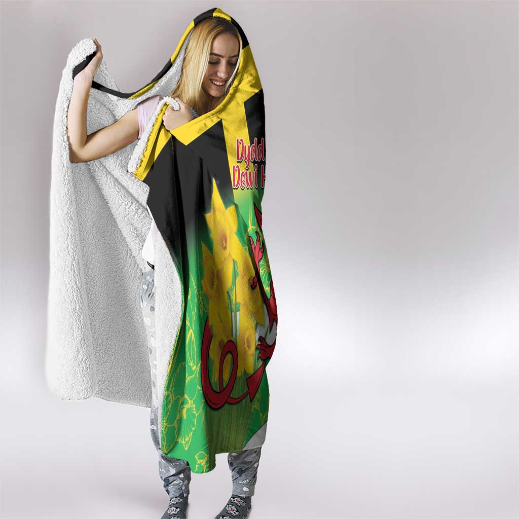 Wales Saint David's Day Hooded Blanket Welsh Dragon Dydd Gwyl Dewi Hapus!