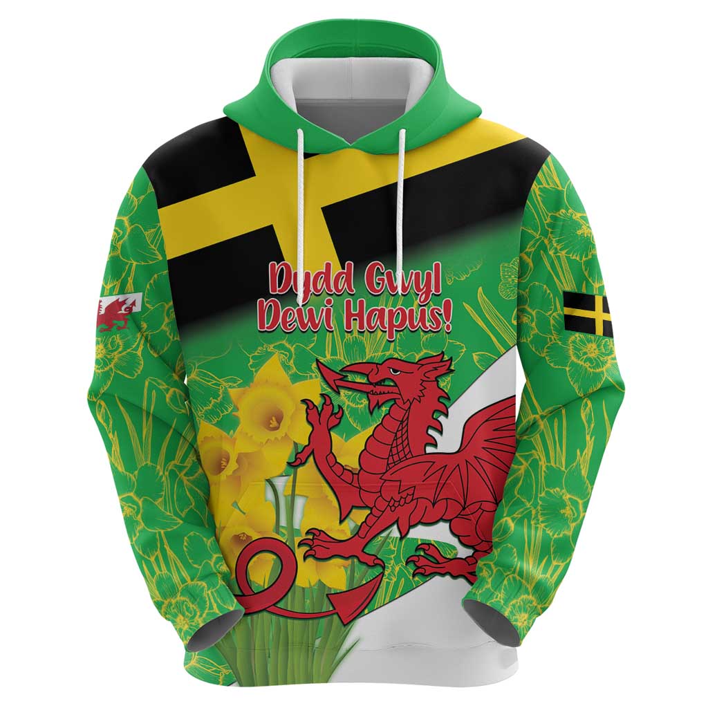 Wales Saint David's Day Hoodie Welsh Dragon Dydd Gwyl Dewi Hapus!