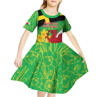 Wales Saint David's Day Kid Short Sleeve Dress Welsh Dragon Dydd Gwyl Dewi Hapus!