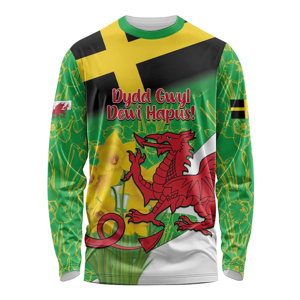 Wales Saint David's Day Long Sleeve Shirt Welsh Dragon Dydd Gwyl Dewi Hapus!