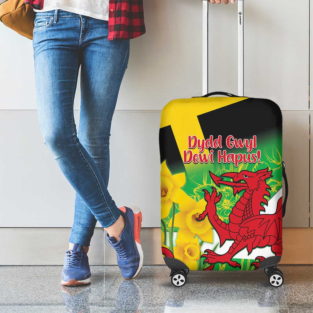 Wales Saint David's Day Luggage Cover Welsh Dragon Dydd Gwyl Dewi Hapus!