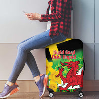 Wales Saint David's Day Luggage Cover Welsh Dragon Dydd Gwyl Dewi Hapus!
