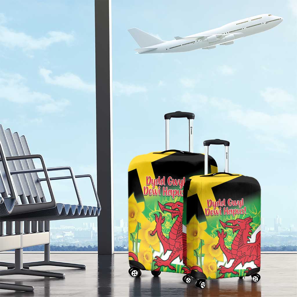 Wales Saint David's Day Luggage Cover Welsh Dragon Dydd Gwyl Dewi Hapus!