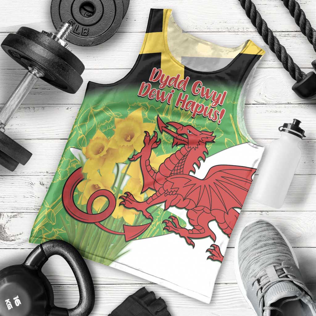 Wales Saint David's Day Men Tank Top Welsh Dragon Dydd Gwyl Dewi Hapus!