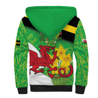 Wales Saint David's Day Sherpa Hoodie Welsh Dragon Dydd Gwyl Dewi Hapus!