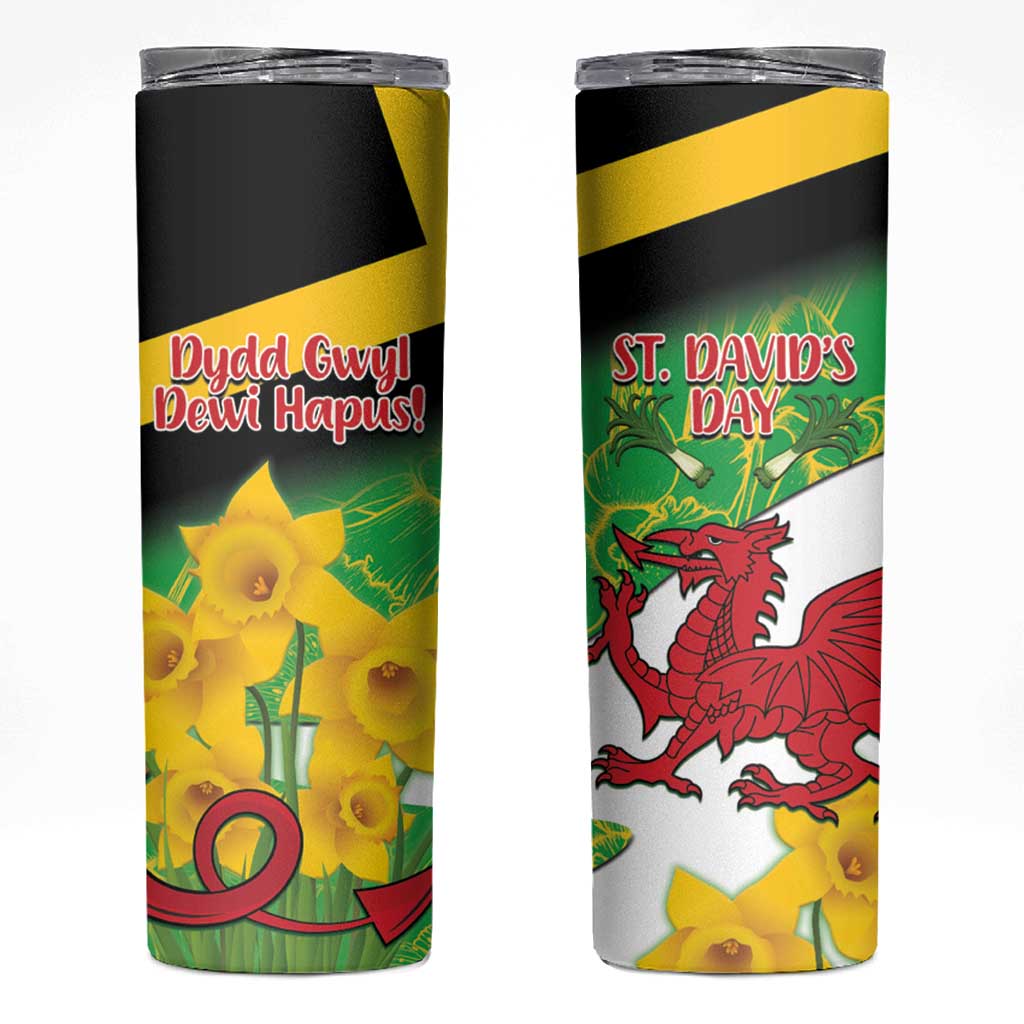 Wales Saint David's Day Skinny Tumbler Welsh Dragon Dydd Gwyl Dewi Hapus!