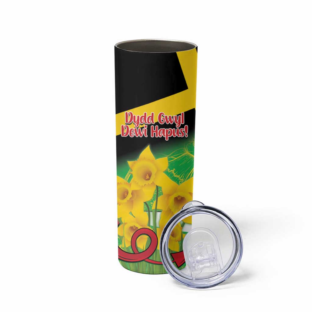 Wales Saint David's Day Skinny Tumbler Welsh Dragon Dydd Gwyl Dewi Hapus!