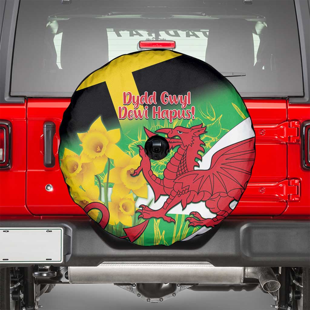Wales Saint David's Day Spare Tire Cover Welsh Dragon Dydd Gwyl Dewi Hapus!