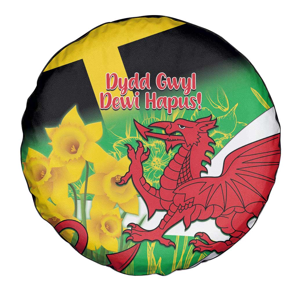 Wales Saint David's Day Spare Tire Cover Welsh Dragon Dydd Gwyl Dewi Hapus!