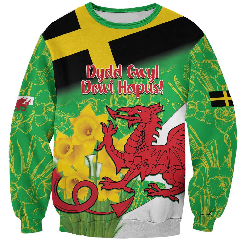 Wales Saint David's Day Sweatshirt Welsh Dragon Dydd Gwyl Dewi Hapus!