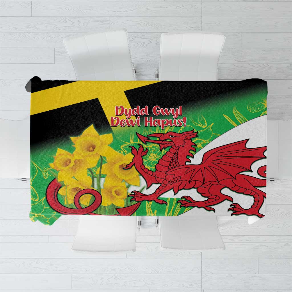 Wales Saint David's Day Tablecloth Welsh Dragon Dydd Gwyl Dewi Hapus!