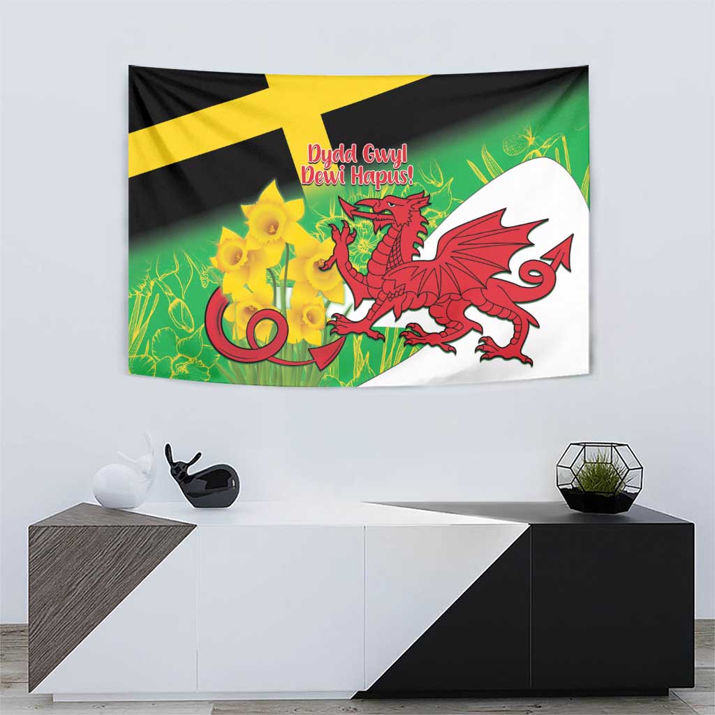 Wales Saint David's Day Tapestry Welsh Dragon Dydd Gwyl Dewi Hapus!