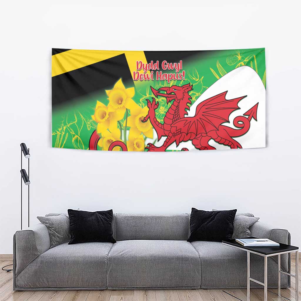 Wales Saint David's Day Tapestry Welsh Dragon Dydd Gwyl Dewi Hapus!