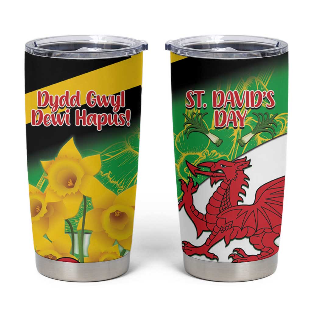 Wales Saint David's Day Tumbler Cup Welsh Dragon Dydd Gwyl Dewi Hapus!