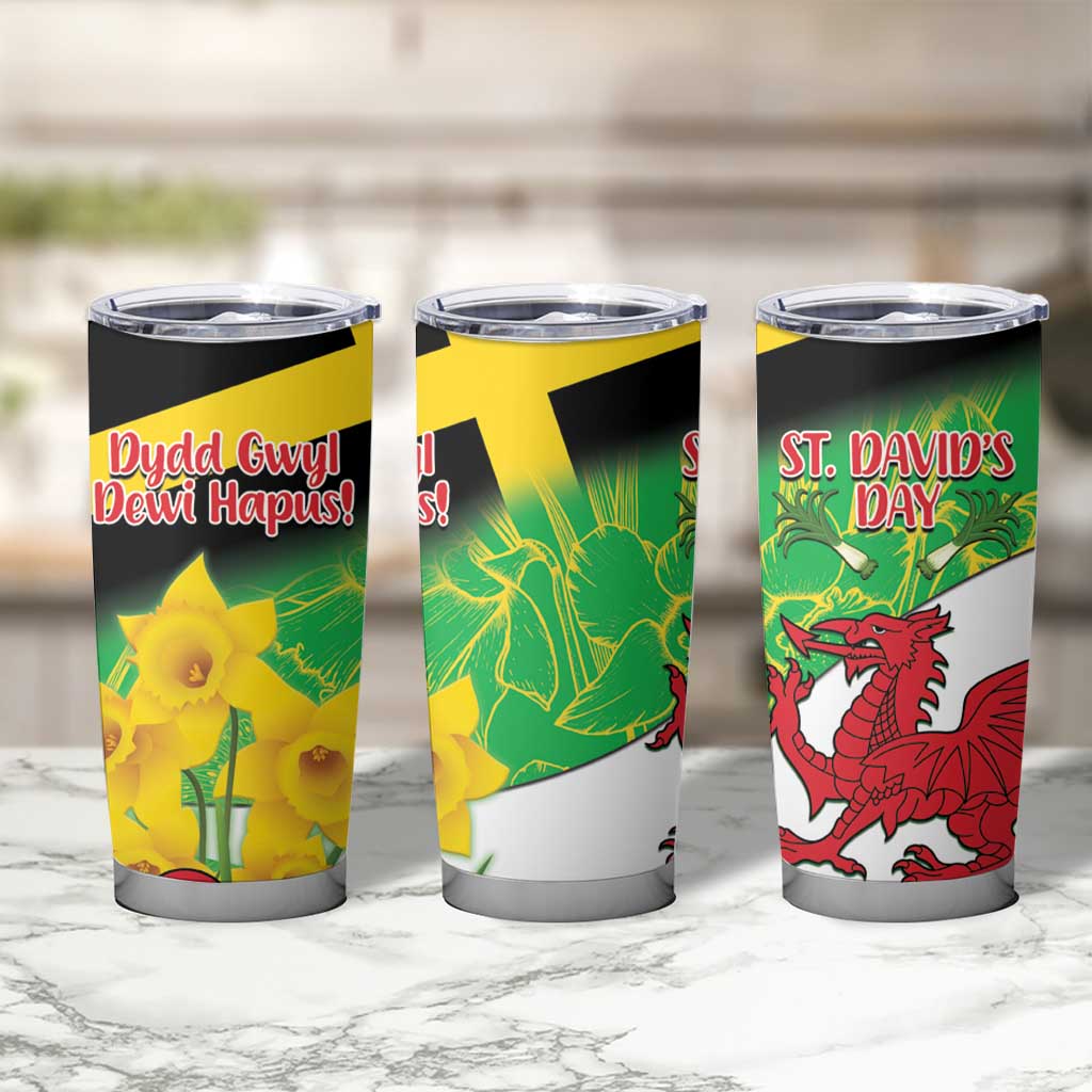 Wales Saint David's Day Tumbler Cup Welsh Dragon Dydd Gwyl Dewi Hapus!