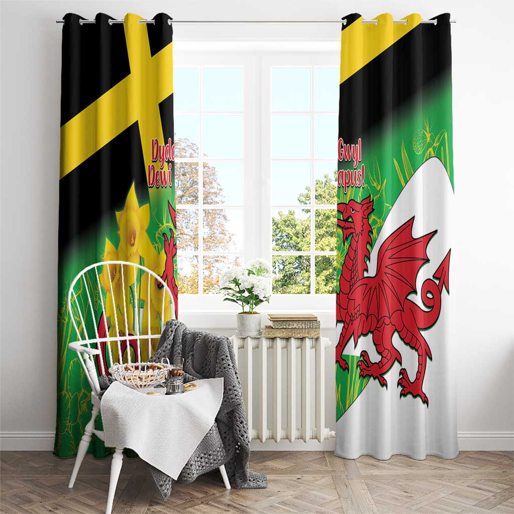 Wales Saint David's Day Window Curtain Welsh Dragon Dydd Gwyl Dewi Hapus!