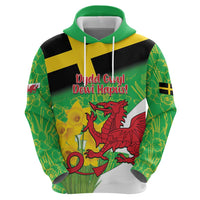 Wales Saint David's Day Zip Hoodie Welsh Dragon Dydd Gwyl Dewi Hapus!