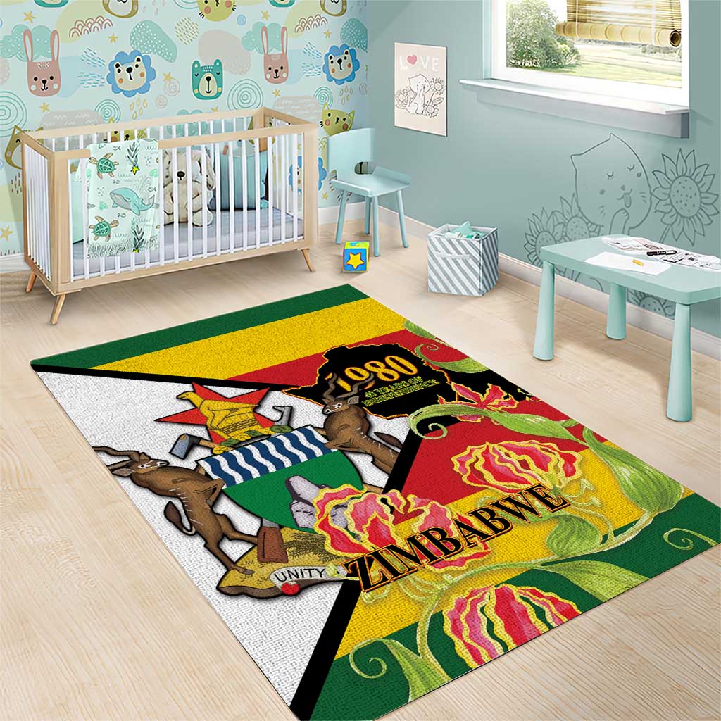Zimbabwe Independence Day Area Rug Happy 45 Years Of Independence
