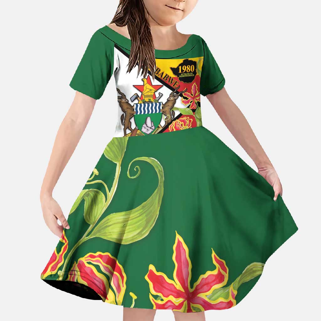 Zimbabwe Independence Day Family Matching Off Shoulder Maxi Dress and Hawaiian Shirt Happy 45 Years Of Independence