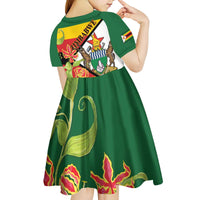 Zimbabwe Independence Day Kid Short Sleeve Dress Happy 45 Years Of Independence