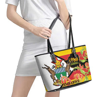Zimbabwe Independence Day Leather Tote Bag Happy 45 Years Of Independence