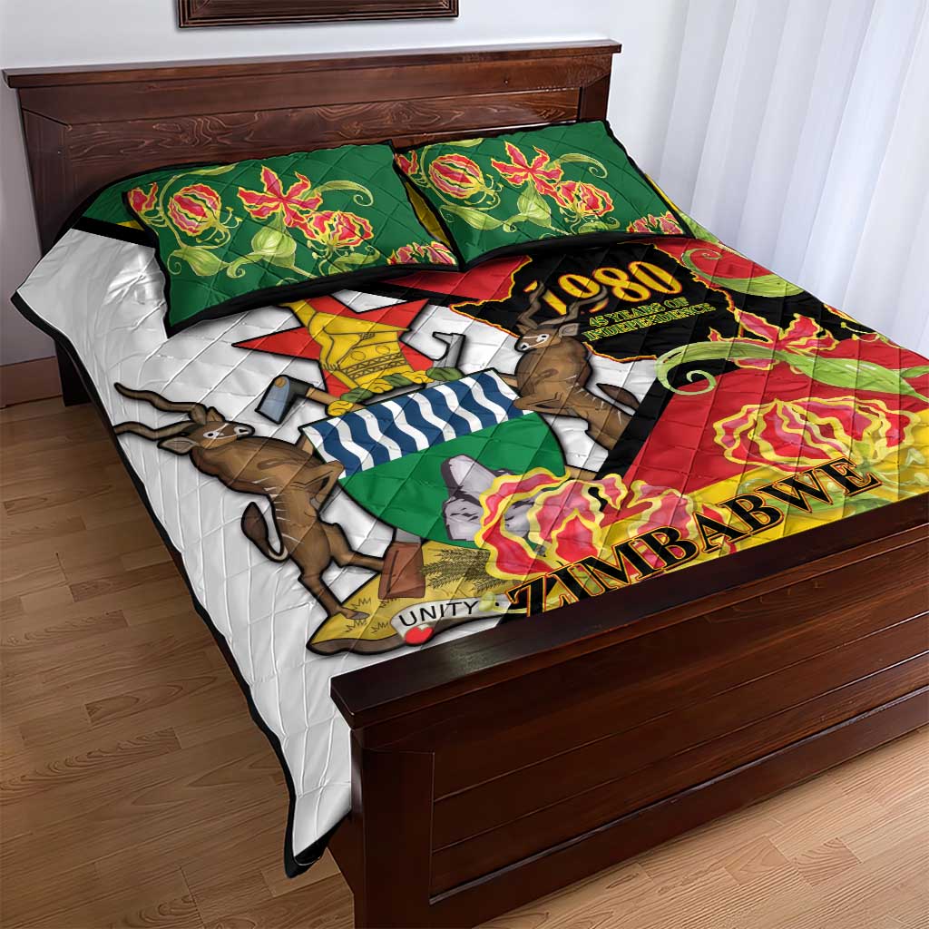 Zimbabwe Independence Day Quilt Bed Set Happy 45 Years Of Independence