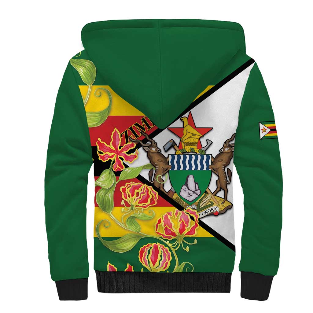Zimbabwe Independence Day Sherpa Hoodie Happy 45 Years Of Independence